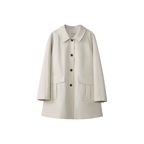 Fstudio Korean EFFORTLESS Дизайн Коммутирование Большой карман Тренчкот Женские Экрю