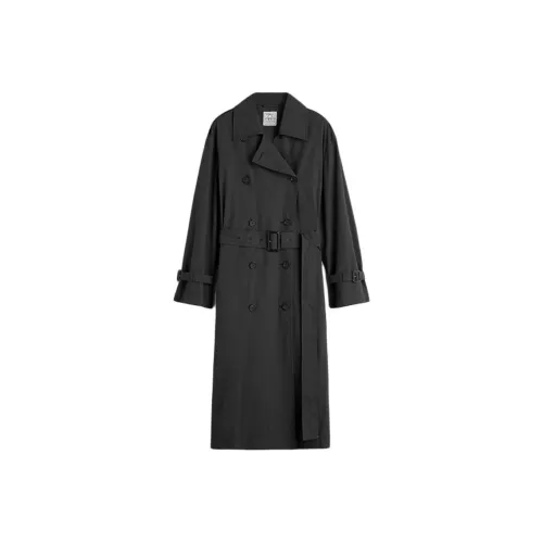 TOTEME Тренчкот Женский Выстиранный Черный
