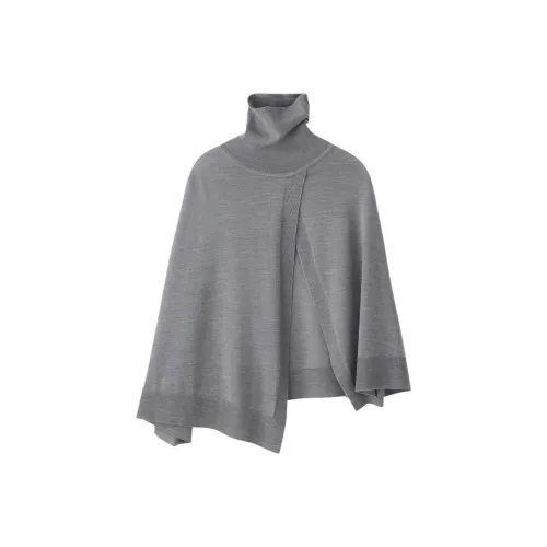 RECTO FW24 Черепаха Шея FLOWING KNIT Плащ Плащ Женские Меланж СЕРЫЙ Смешанный цвет СЕРЫЙ