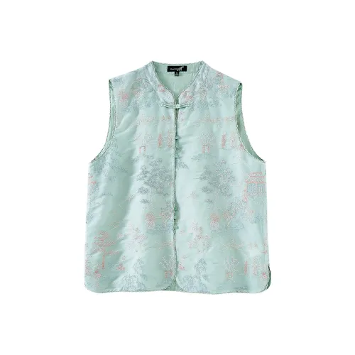 OUNIXUE Бирюзовый Женские Жилеты
