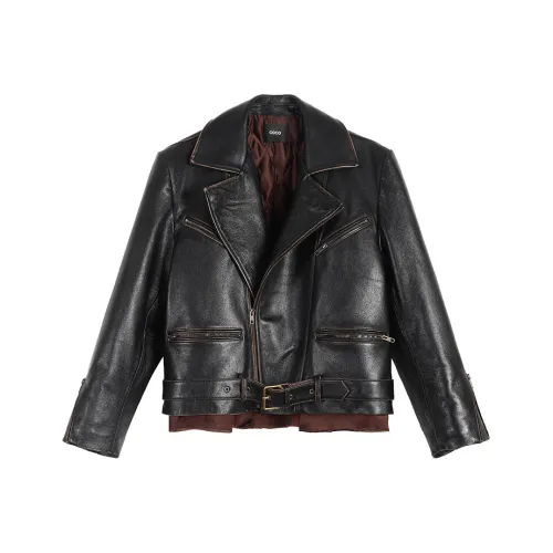 Coco Limited Кожа Куртка Женская Винтажный Черный