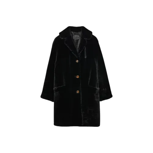 PRADA Velvet Feel Пальто Женское Черное