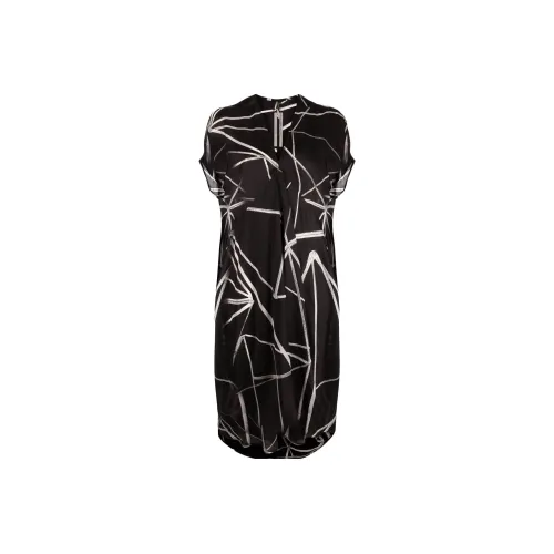 RICK OWENS Black Женские Короткие Платья с Рукавами