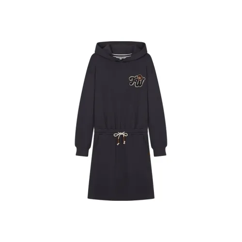 Teenie Weenie Длинное платье с длинными рукавами женское угольно-серый