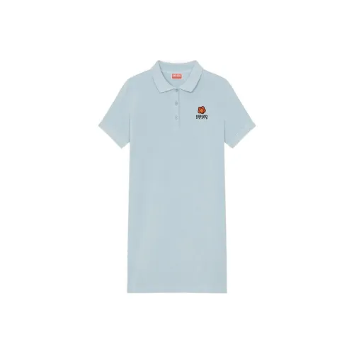 KENZO Blue Женские Короткие Платья с Рукавами