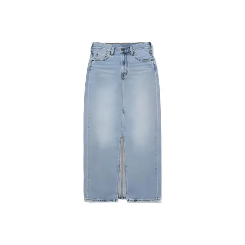 Levis Индиго Женские Джинсовые Длинные Юбки