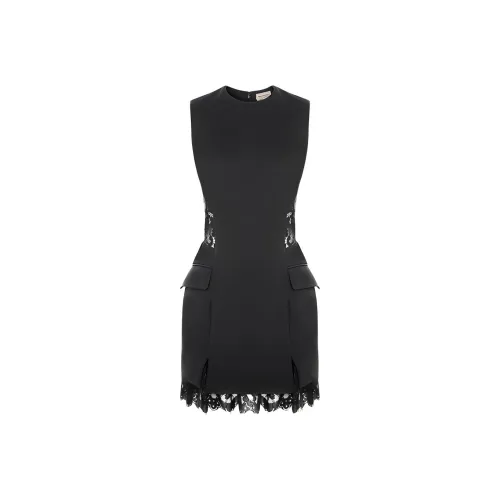 Alexander McQueen Черные Женские Платья без рукавов