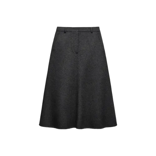 ZARA Угольно-серый Женские Вязаные Длинные Юбки