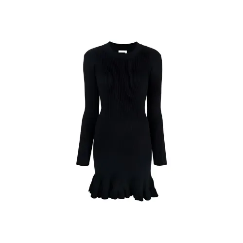 See By Chloe Длинное платье с длинными рукавами женское черное