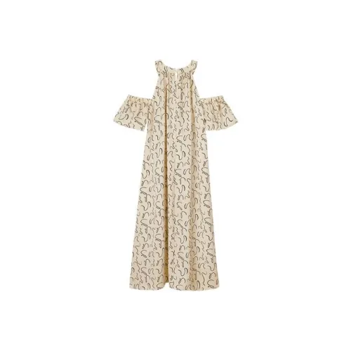 MIGU Многоцветные Женские Платья с Коротким Рукавом