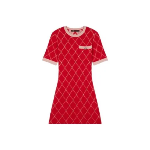 Maje Red Женские Короткие Платья с Рукавами