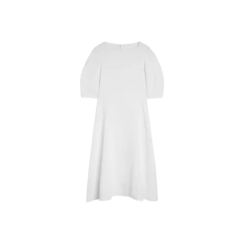 JIL SANDER Белое Женское Короткое Платье с Рукавами