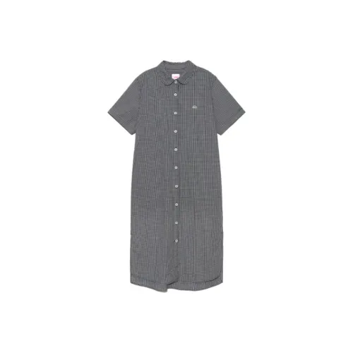 Ли совместный модель Короткий рукав Платье Женское Черное