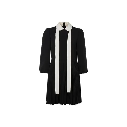 RED VALENTINO Черное Женское Длинное Платье с Рукавами