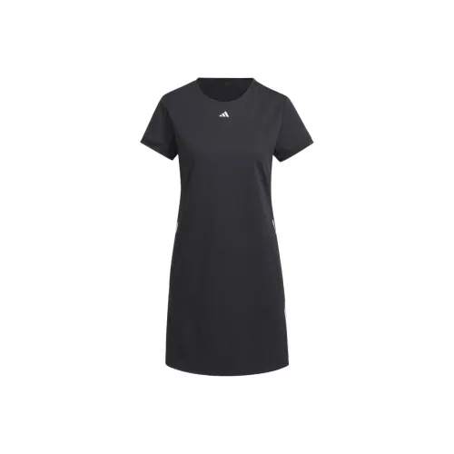 Adidas ULTIMATE365 TWISTKNIT Платье Короткий Рукав Платье Женское Черное