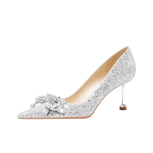 Lan Miao Узкий каблук Высокие каблуки Женские Серебряные