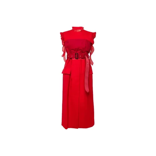 sacai Red Женские Платья без рукавов