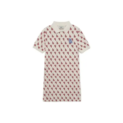 MLB Los Angeles Dodgers Короткий рукав Платье Женское Кремовый