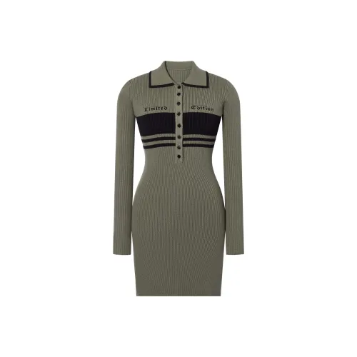 I'M ONE Трикотажная ткань Короткий платье Весенний Осенний Женский