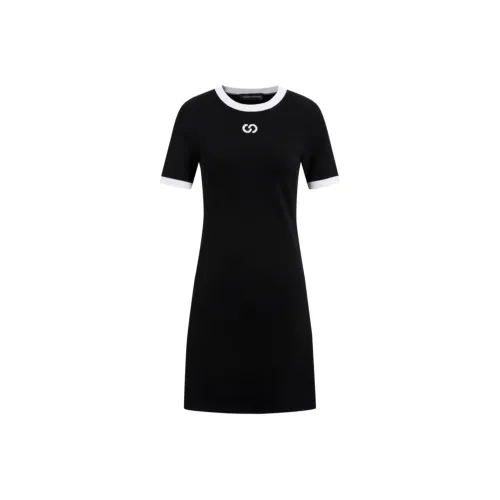 Chester Charles Короткий рукав Платье Женское Черное