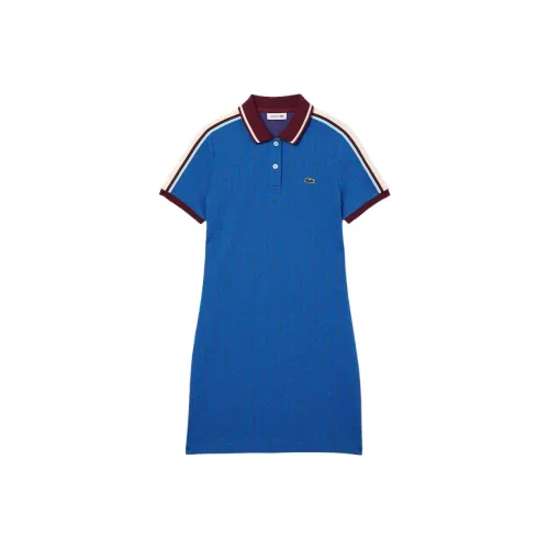 LACOSTE Collaboration Короткое Платье с Короткими Рукавами Женское NJI Синий