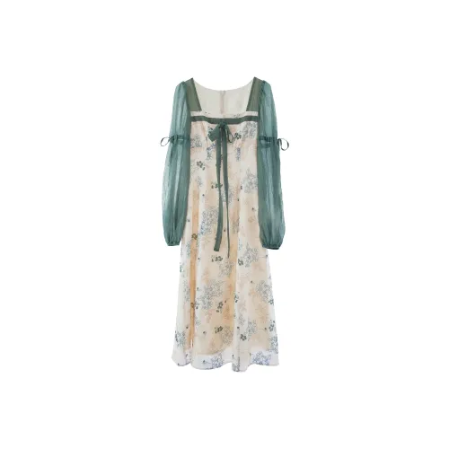 Blovelan Длинное платье с длинными рукавами женское индиго