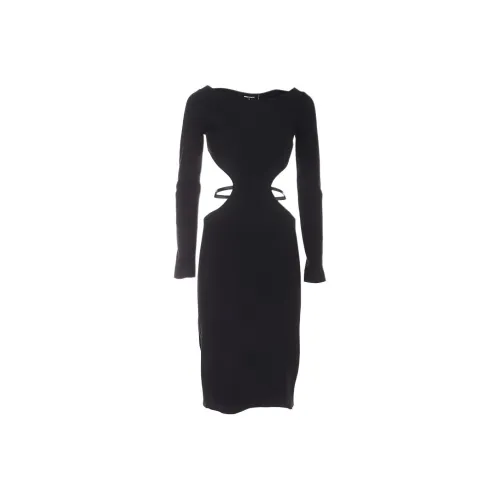 DSQUARED 2 Черное Женское Длинное Платье с Рукавами