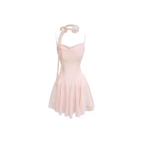 IS SASAINC Пыльно-розовый Включает Цветочный Лента Женские Слиплатья