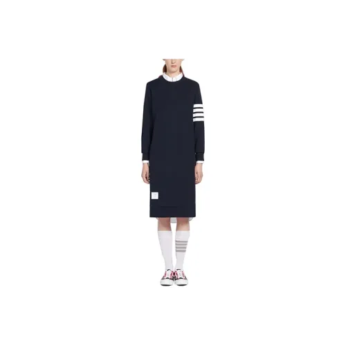 THOM BROWNE Темно-синий Женские Длинные Платья с Рукавами