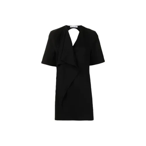Off Белый SS21 Черный Женские Короткие Платья с Рукавами