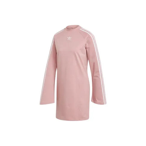 adidas originals Розовое Женское Длинное Платье с Рукавами