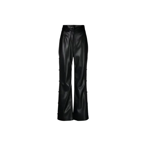 NANUSHKA FW23 Кожаные брюки Женские Черные