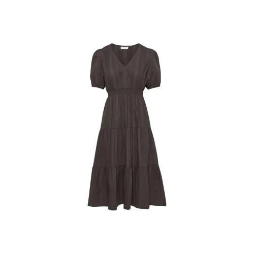 ARITZIA Little Moon Bask Платье Короткое с короткими рукавами Платье Женское Богатый мокко коричневый