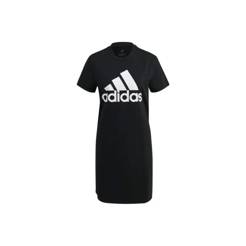 Adidas Essential Короткий рукав Платье Женское Черное