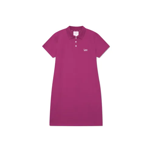Lee Короткий рукав Платье Женское Розовое