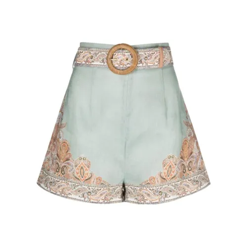 Zimmermann Зеленые Женские Повседневные Шорты