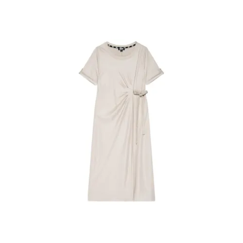 DKNY Короткий рукав Платье Женское Бежевый