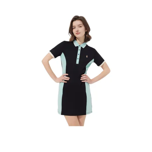 Hush Puppies Короткий рукав Платье Женское Черное