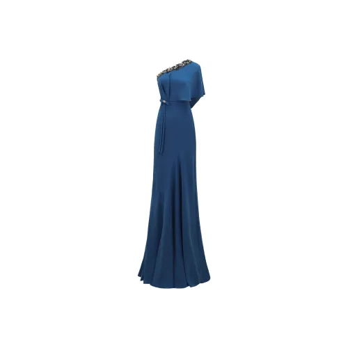 Gemy Maalouf Blue Женские Короткие Платья с Рукавами