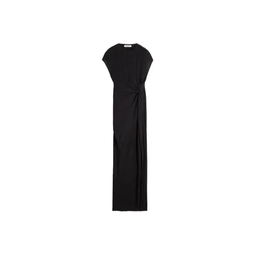 Lanvin Черное Женское Короткое Платье с Рукавами