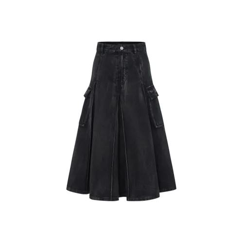 MOCO Denim Длинная Юбка Женская Denim Черный