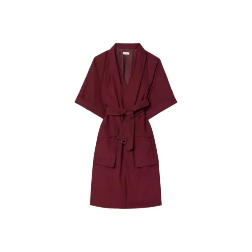 DRIES VAN NOTEN Red Женские Короткие Платья с Рукавами