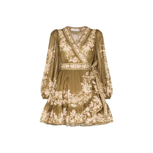 Zimmermann Длинное платье с длинными рукавами женское