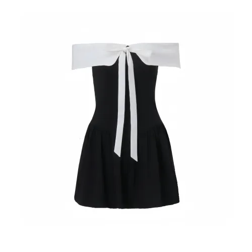 YGPRW Black Женские Короткие Платья с Рукавами