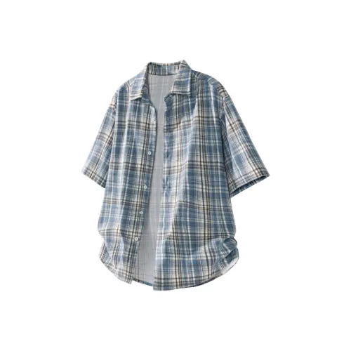 KEIRANDUN Синий Унисекс Рубашки