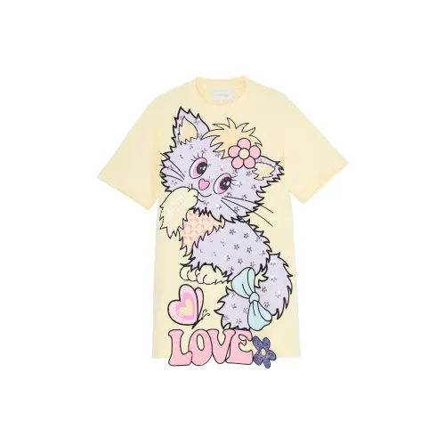 Ed Hardy Желтый Радужка E1PAW071 Женские Короткие Платья с Рукавами