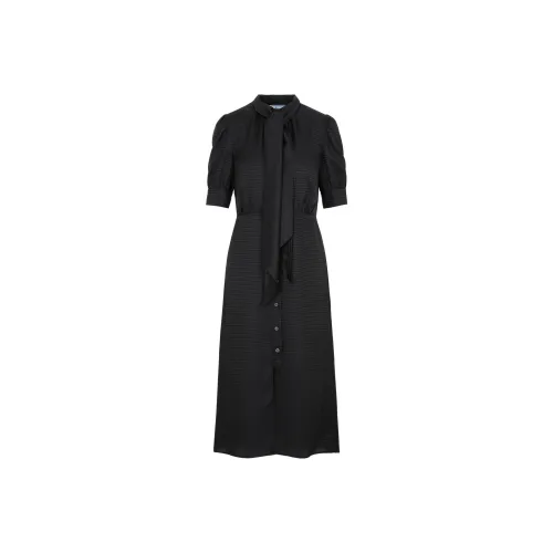 PRADA Черное Женское Короткое Платье с Рукавами