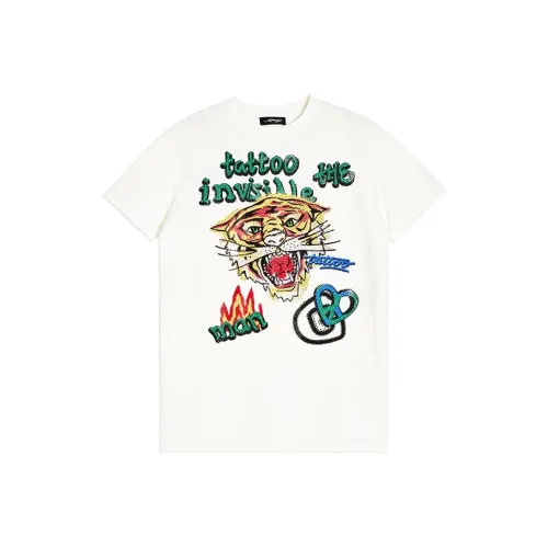 Ed Hardy Белое Женское Короткое Платье с Рукавами