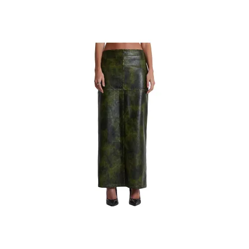 Jaded London Decade Collection Кожа Длинный Юбка Женские Зеленый