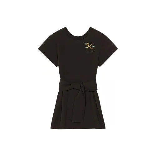 KENZO Черное Женское Короткое Платье с Рукавами
